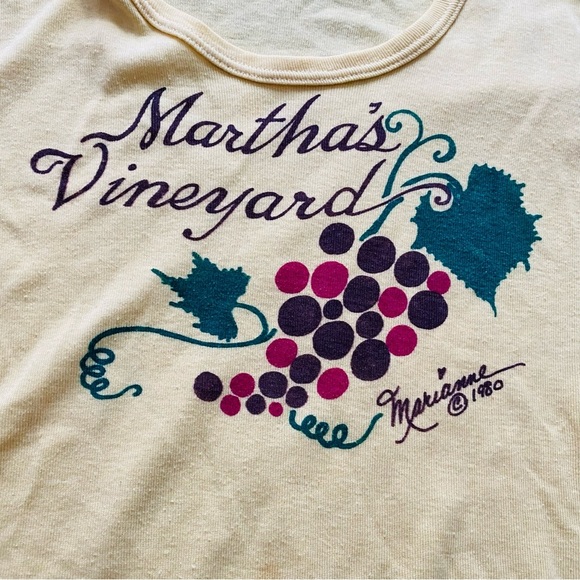 Vintage Martha’s Vineyard Babydoll Tee TShirt Distressed Y2K DIY Coquette Style - Picture 2 of 6